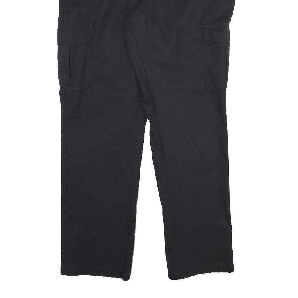 DICKIES Mens Cotton Blend Black Regular Fit Cargo Trousers W38 L32 Workwear