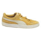 PUMA Suede Classic Mens Low Top Trainers Yellow & White Suede UK 6.5 Casual
