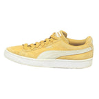 PUMA Suede Classic Mens Low Top Trainers Yellow & White Suede UK 6.5 Casual