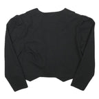 YESSICCA Womens Black Short Button Synthetic Jacket M Plain Cropped