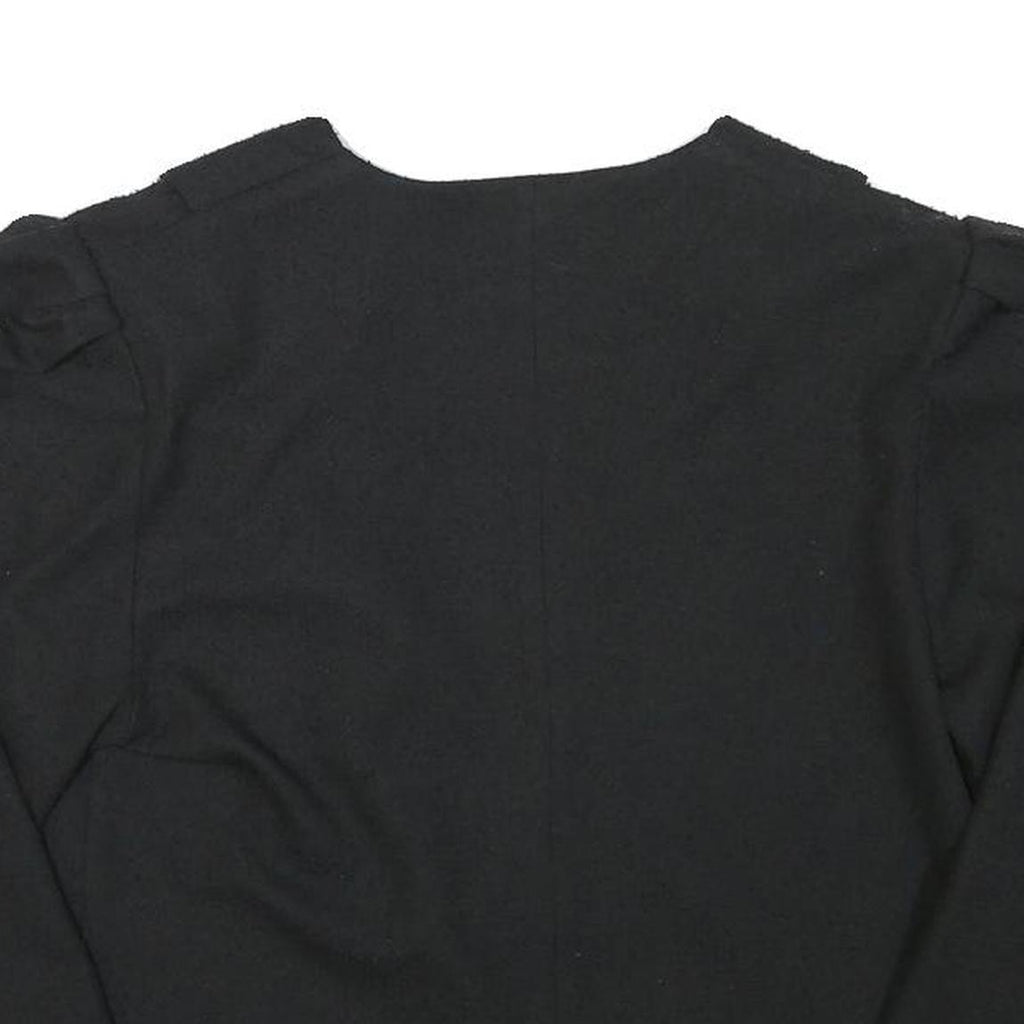 YESSICCA Womens Black Short Button Synthetic Jacket M Plain Cropped