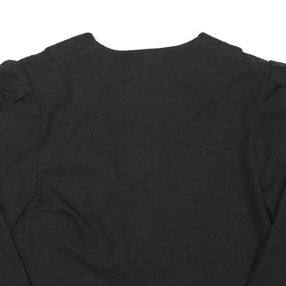 YESSICCA Womens Black Short Button Synthetic Jacket M Plain Cropped