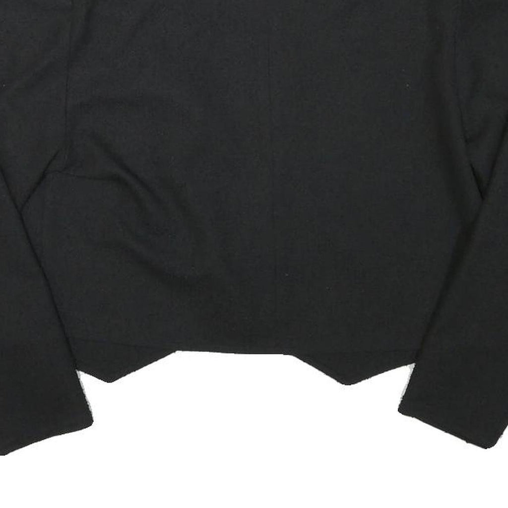 YESSICCA Womens Black Short Button Synthetic Jacket M Plain Cropped