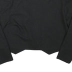 YESSICCA Womens Black Short Button Synthetic Jacket M Plain Cropped