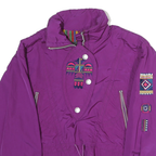 KAELIN Womens Purple Nylon Jacket UK 8 Zip Embroidered Pattern Casual Outerwear
