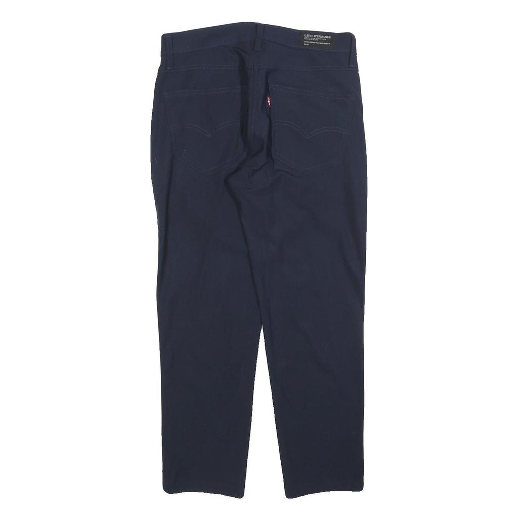 LEVI'S Mens Polyester Blend Navy Slim Straight Trousers W30 L26 Classic Fit Zip