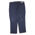 CARHARTT Mens Regular Fit Cotton Blend Navy Zip Trousers W40 L32 Workwear