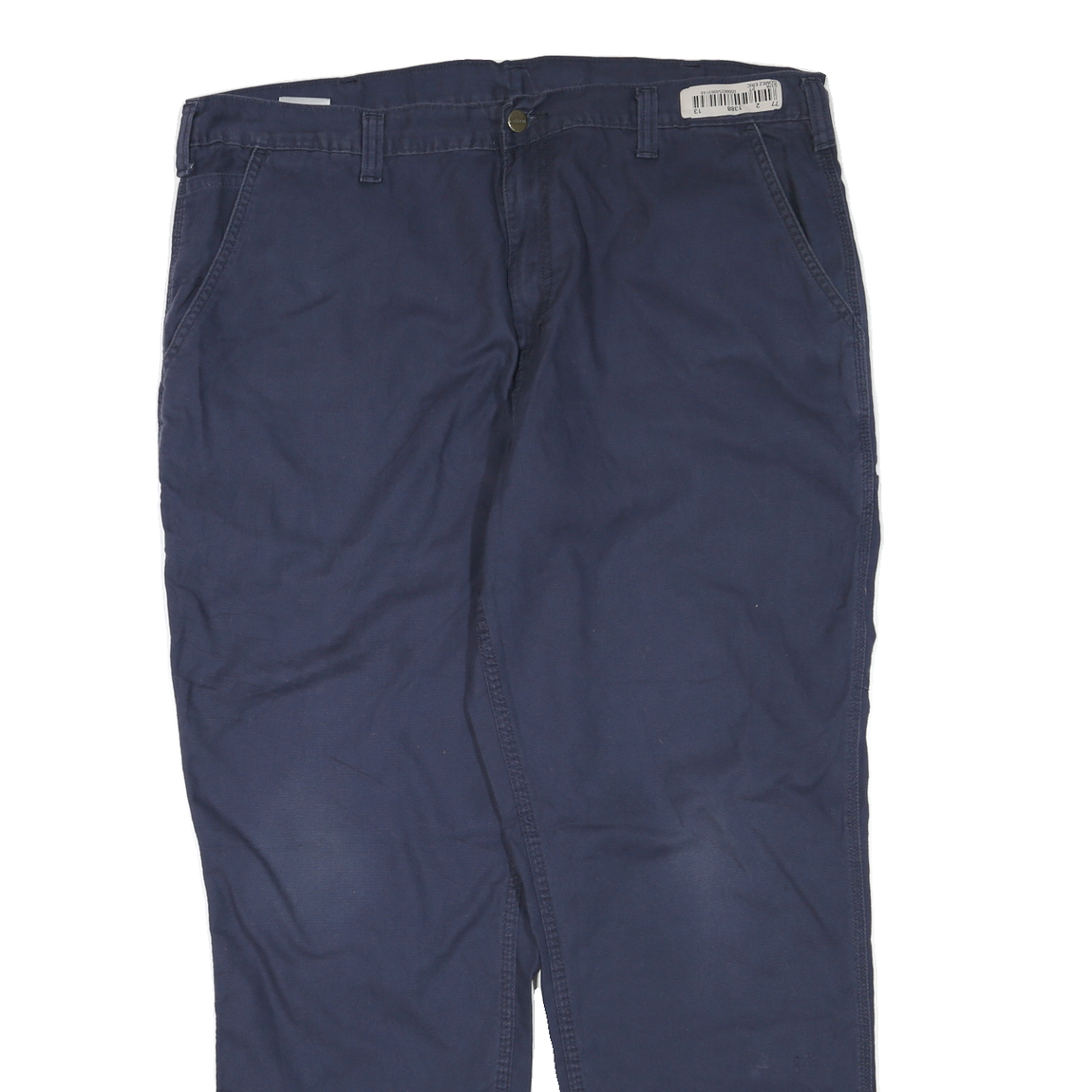 CARHARTT Mens Regular Fit Cotton Blend Navy Zip Trousers W40 L32 Workwear