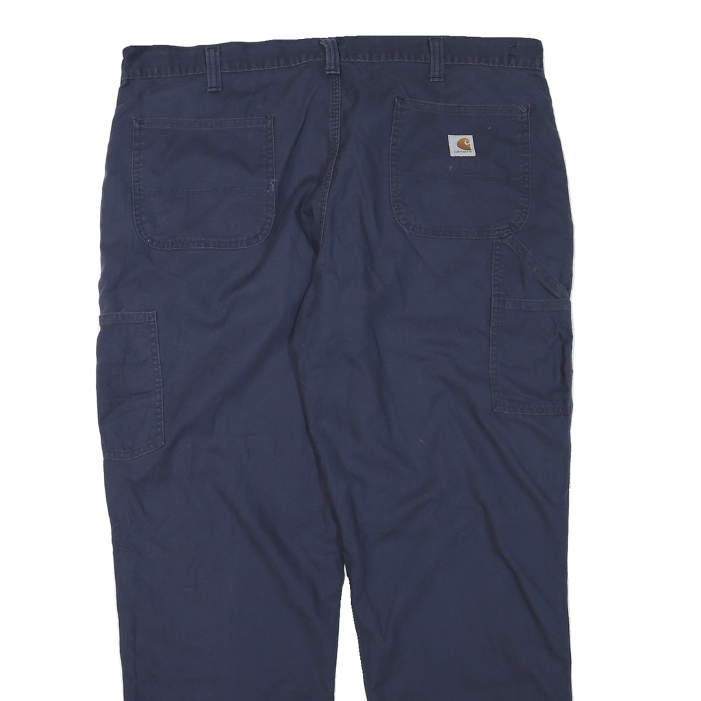 CARHARTT Mens Regular Fit Cotton Blend Navy Zip Trousers W40 L32 Workwear