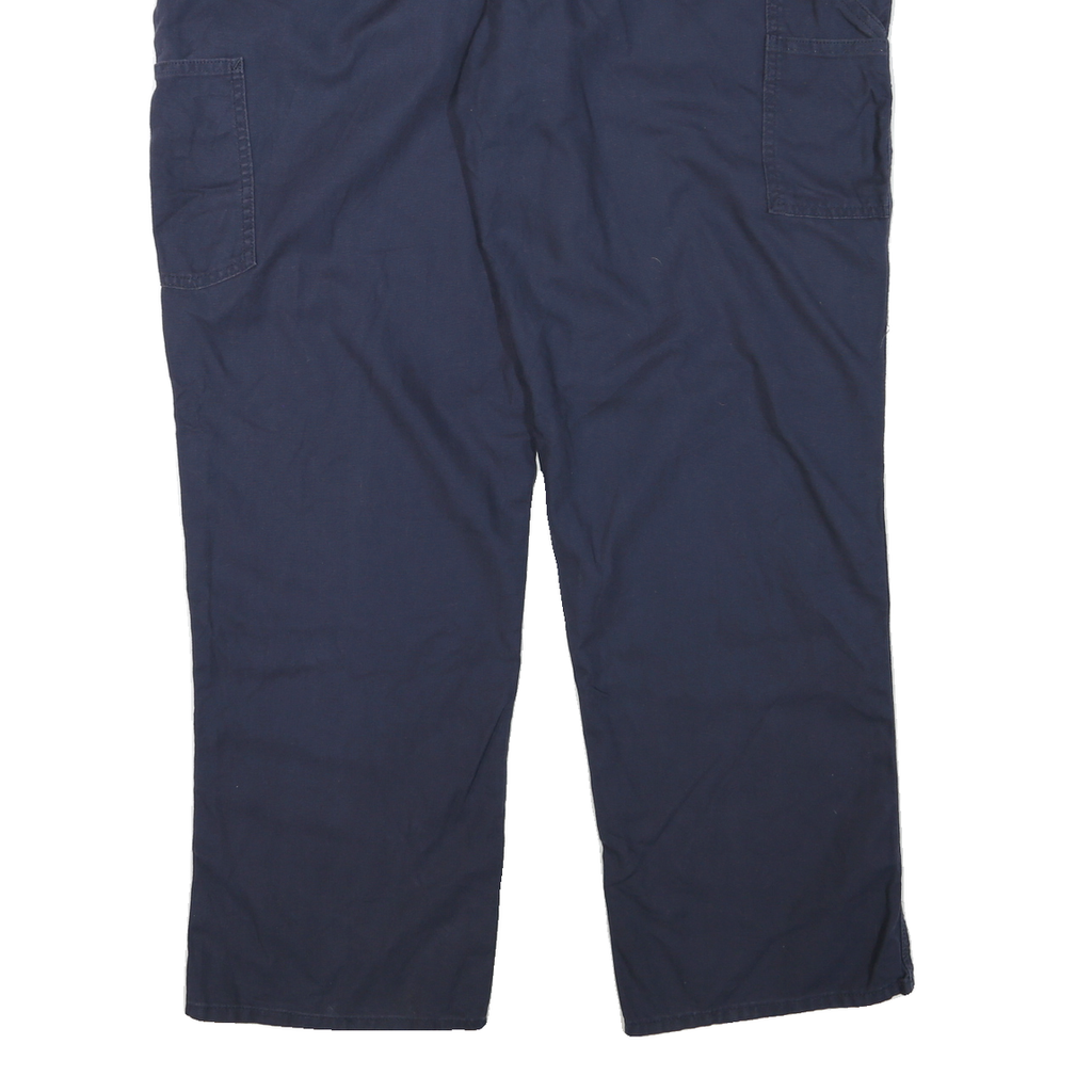 CARHARTT Mens Regular Fit Cotton Blend Navy Zip Trousers W40 L32 Workwear