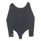 CALVIN KLEIN Womens Black Playsuit Cotton Blend M Long Sleeve Scoop Neck Logo