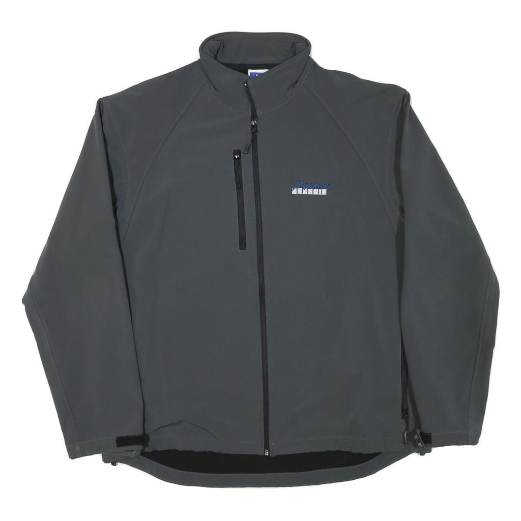 RUSSELL ATHLETIC Mens Grey Jacket 2XL Polyester Blend Zip Casual Outdoor