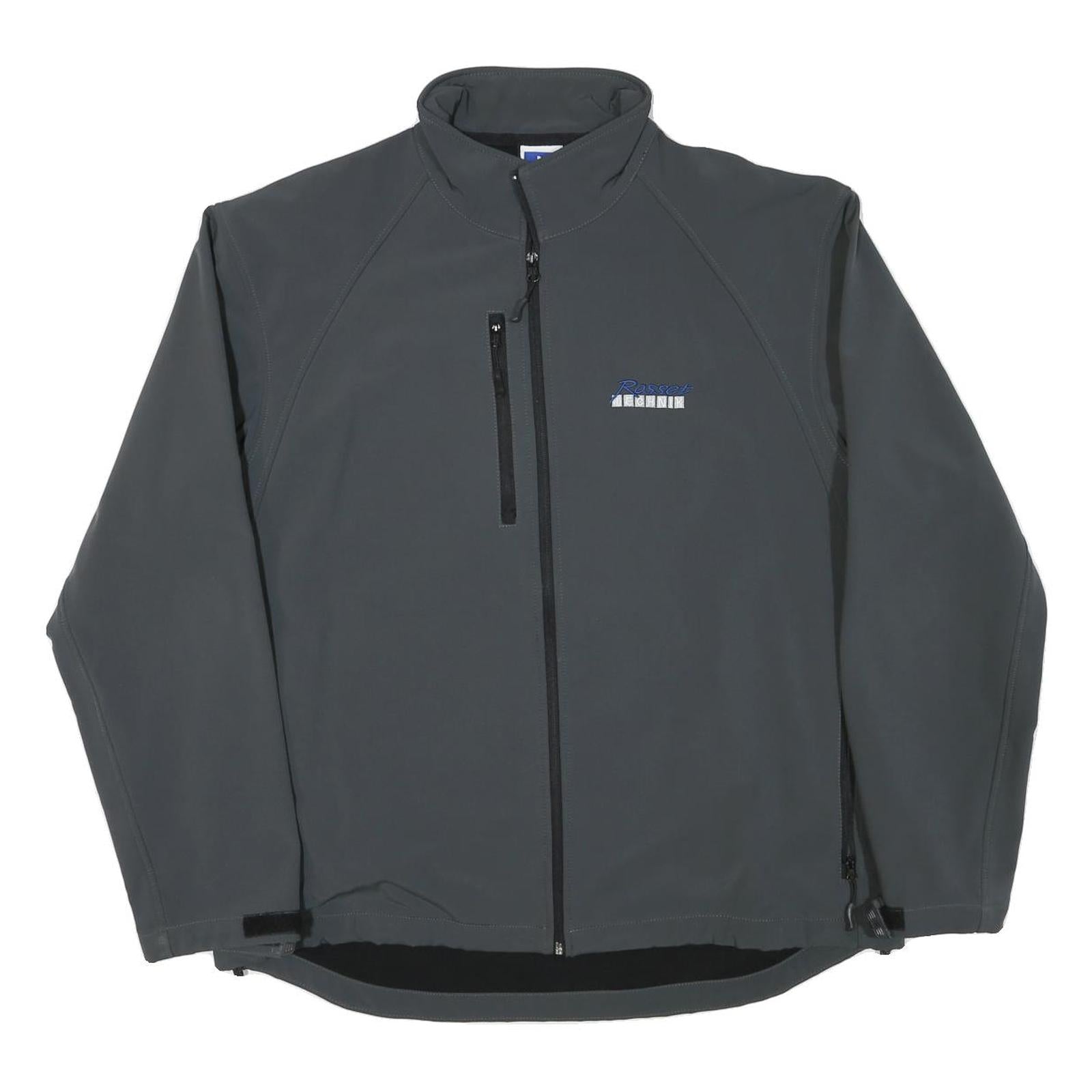 RUSSELL ATHLETIC Mens Grey Jacket 2XL Polyester Blend Zip Casual Outdoor