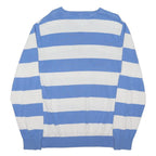 TOMMY HILFIGER Mens Blue & White Patterned V-Neck Basic Knit Jumper XL Striped