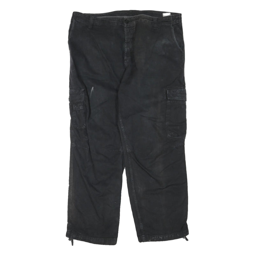 CARHARTT Mens Black Cotton Blend Regular Cargo Trousers W42 L32 Workwear Utility