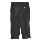 CARHARTT Mens Black Cotton Blend Regular Cargo Trousers W42 L32 Workwear Utility