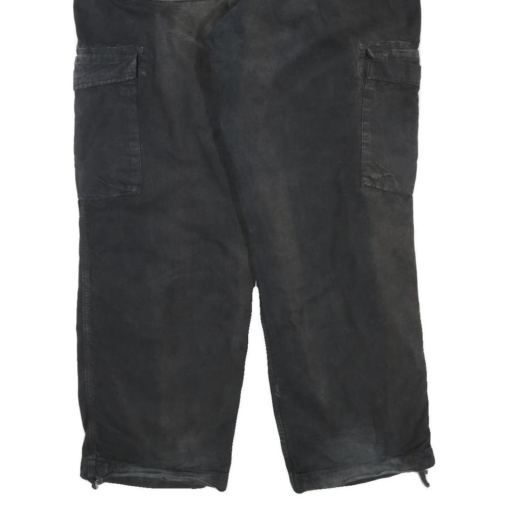 CARHARTT Mens Black Cotton Blend Regular Cargo Trousers W42 L32 Workwear Utility