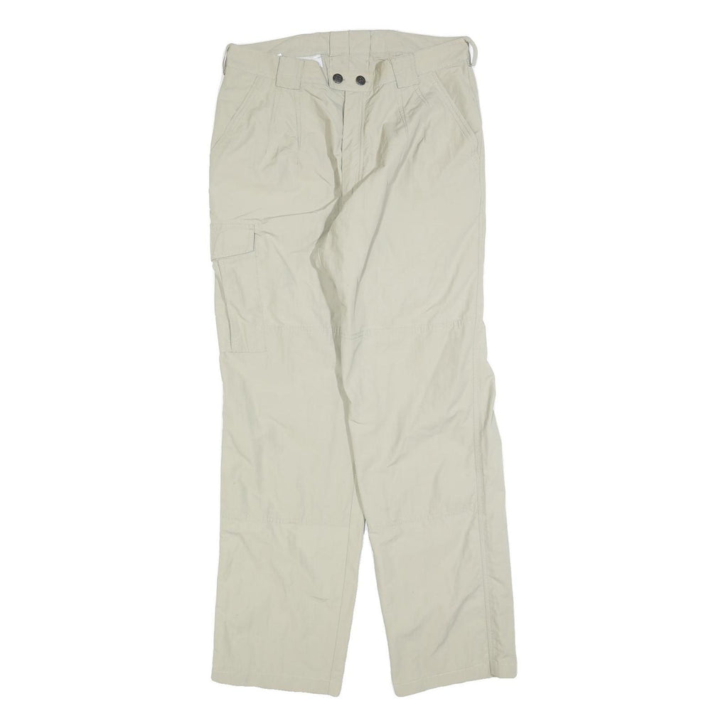 TENSON Mens Polyester Blend Beige Regular Cargo Trousers W32 L32 Zip Closure