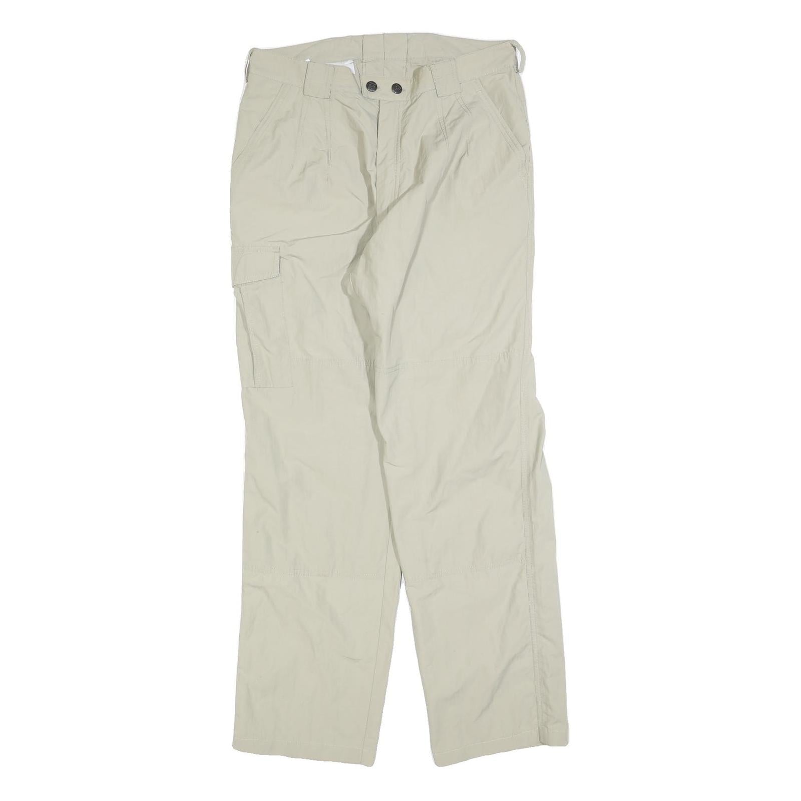 TENSON Mens Polyester Blend Beige Regular Cargo Trousers W32 L32 Zip Closure