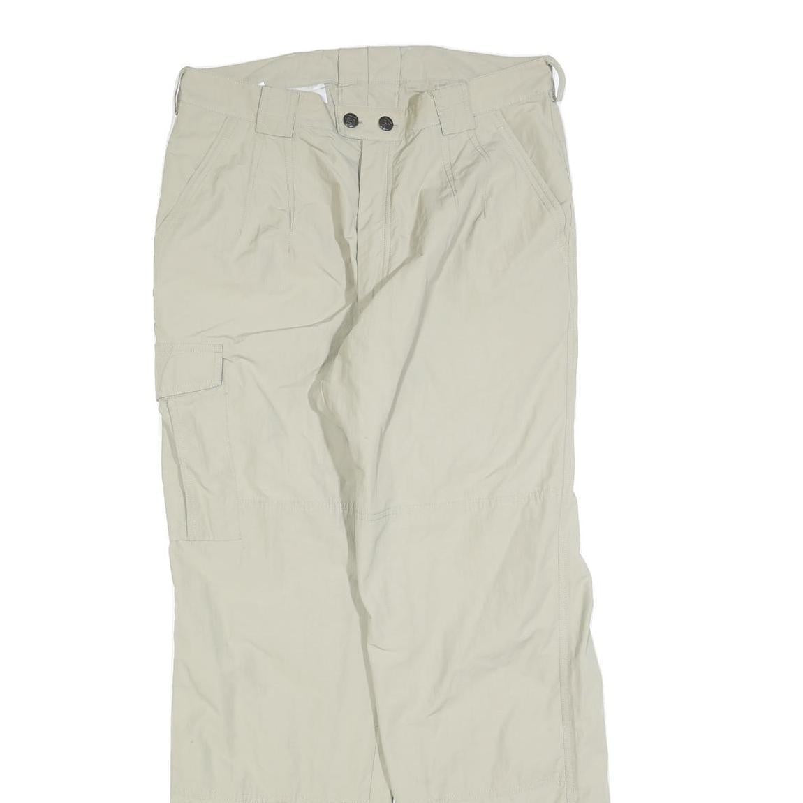 TENSON Mens Polyester Blend Beige Regular Cargo Trousers W32 L32 Zip Closure