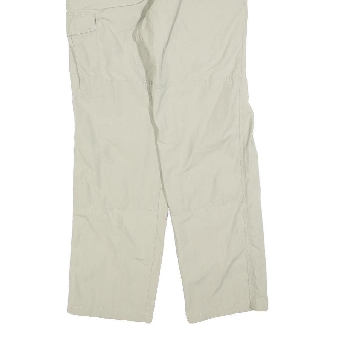 TENSON Mens Polyester Blend Beige Regular Cargo Trousers W32 L32 Zip Closure