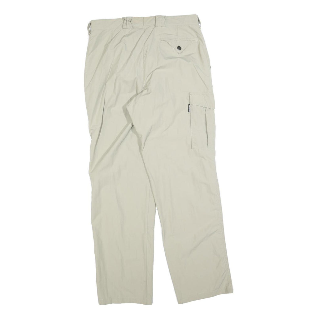 TENSON Mens Polyester Blend Beige Regular Cargo Trousers W32 L32 Zip Closure