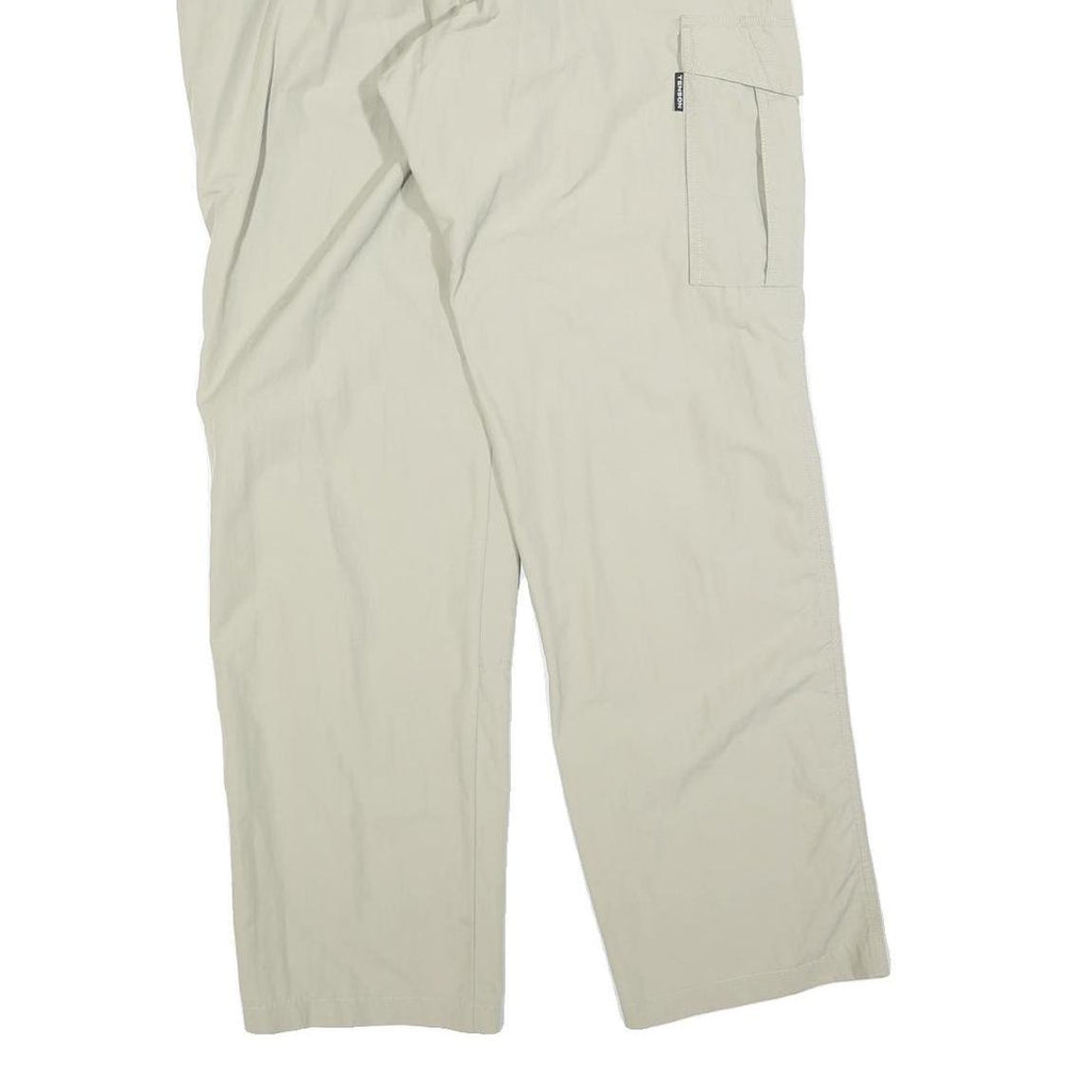 TENSON Mens Polyester Blend Beige Regular Cargo Trousers W32 L32 Zip Closure