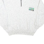 Mens White 1/4 Zip Sweatshirt M Cotton Blend Casual Pullover Comfort