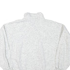 Mens White 1/4 Zip Sweatshirt M Cotton Blend Casual Pullover Comfort