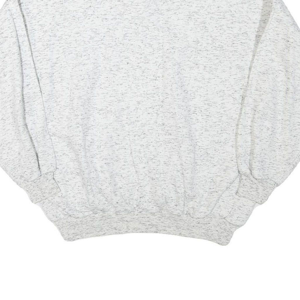 Mens White 1/4 Zip Sweatshirt M Cotton Blend Casual Pullover Comfort