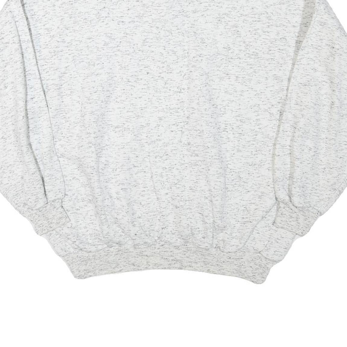 Mens White 1/4 Zip Sweatshirt M Cotton Blend Casual Pullover Comfort