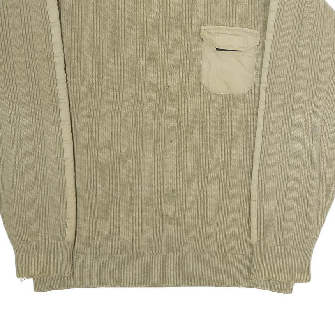 LEVI'S Mens Beige Cotton Patterned Crew Neck Basic Knit Jumper M Casual Knitwear