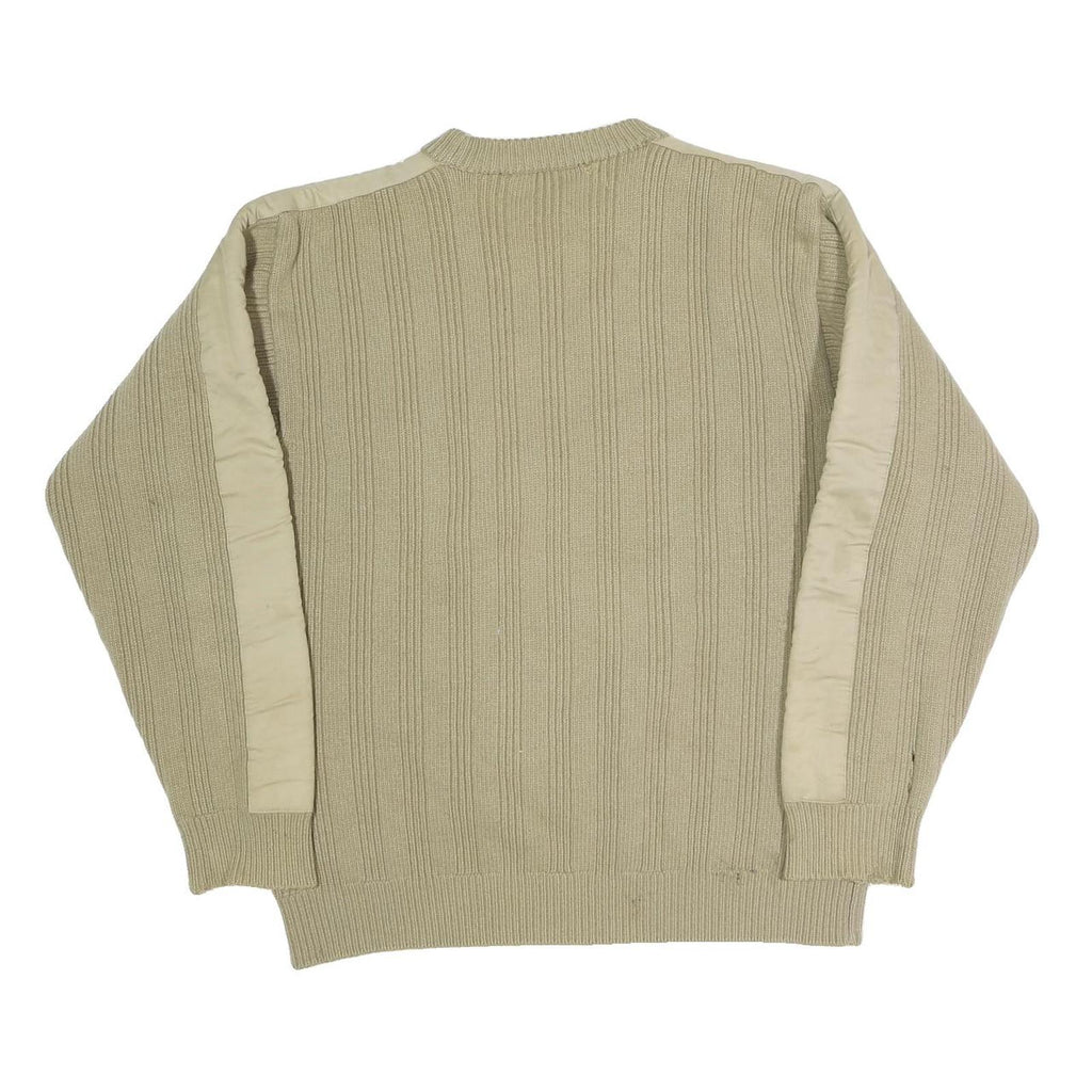 LEVI'S Mens Beige Cotton Patterned Crew Neck Basic Knit Jumper M Casual Knitwear