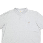 CARHARTT Mens Grey Short Sleeve Plain 2XL Cotton Blend Polo Shirt Casual