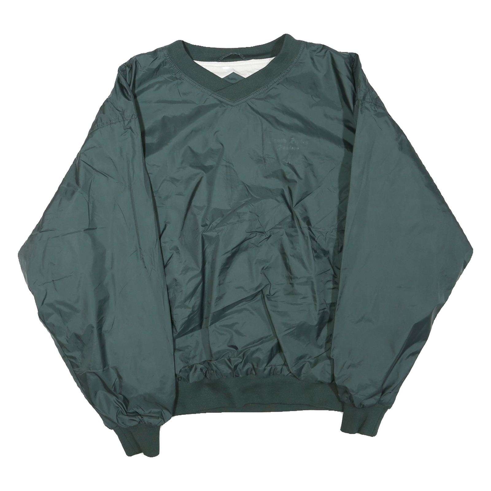 SPORT-TEK Mens Green Jacket L Polyester Blend Plain Zip Casual Lightweight