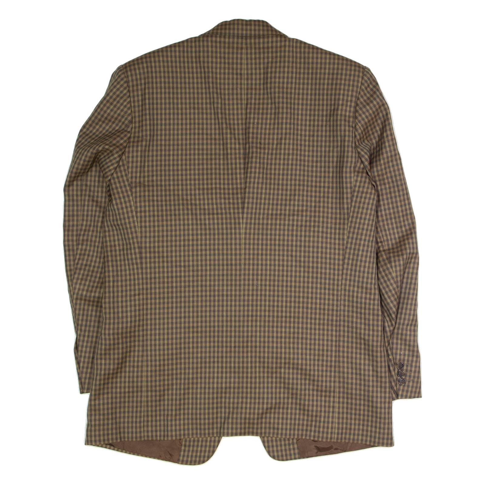 BOSS Mens Blazer Jacket Brown Wool Check L