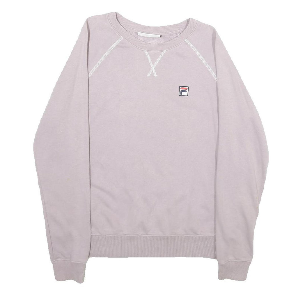 FILA Womens Purple Crew Neck M Sweater Cotton Blend Casual Lightweight Logo