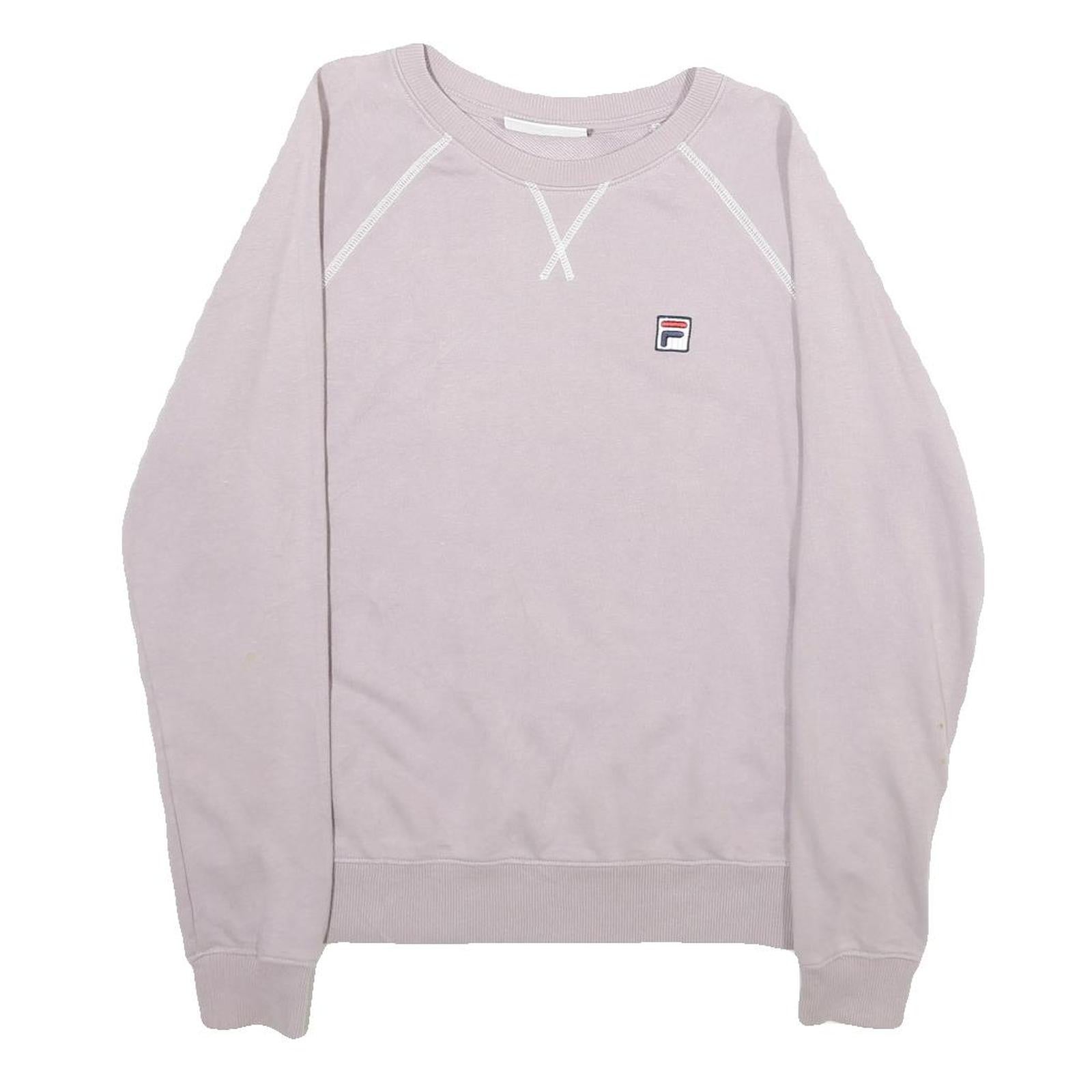 FILA Womens Purple Crew Neck M Sweater Cotton Blend Casual Lightweight Logo