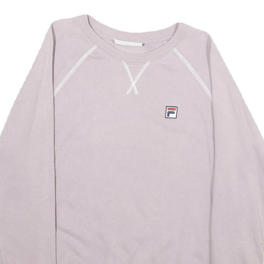 FILA Womens Purple Crew Neck M Sweater Cotton Blend Casual Lightweight Logo