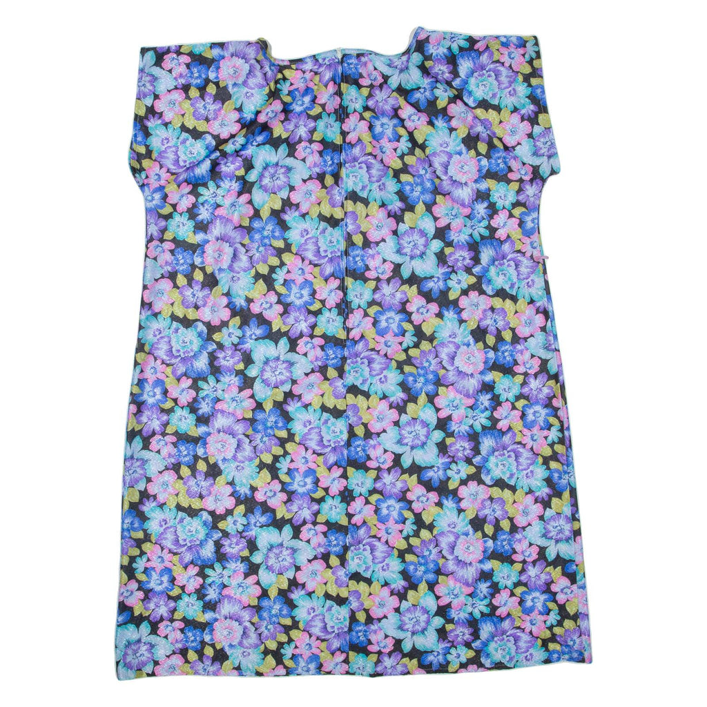 Womens Shift Dress Blue Floral Short Sleeve Knee Length XL