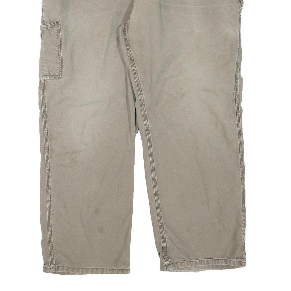 CARHARTT Mens Cotton Blend Beige Regular Fit Straight Leg Trousers W40 L30