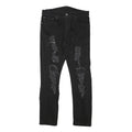 LEVI'S 512 Mens Slim Black Denim Raw W31 L27 Distressed Detail Jeans