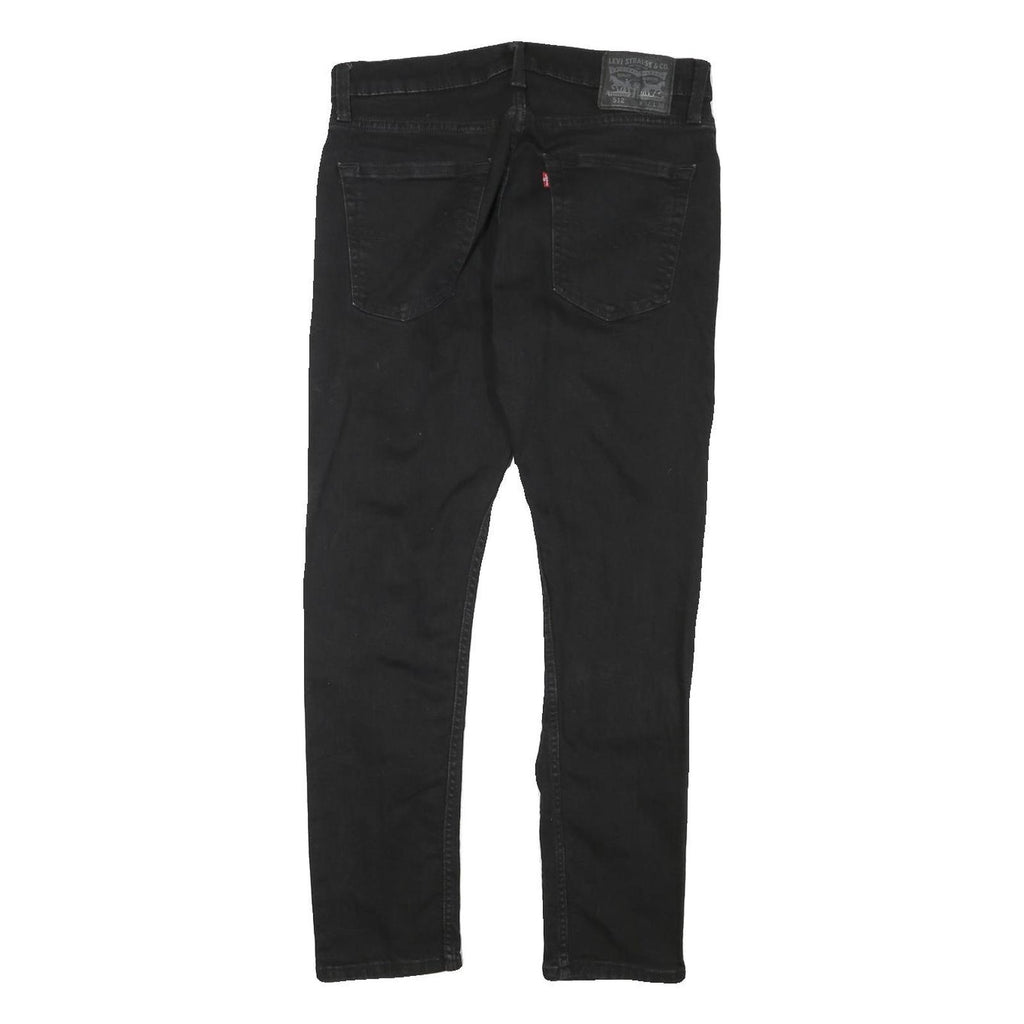 LEVI'S 512 Mens Slim Black Denim Raw W31 L27 Distressed Detail Jeans