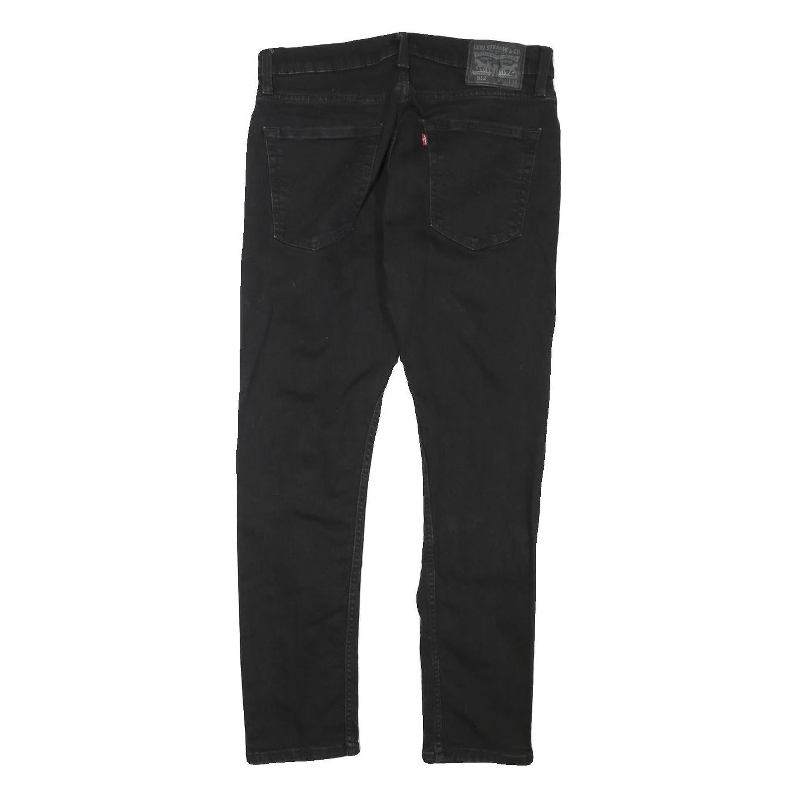 LEVI'S 512 Mens Slim Black Denim Raw W31 L27 Distressed Detail Jeans