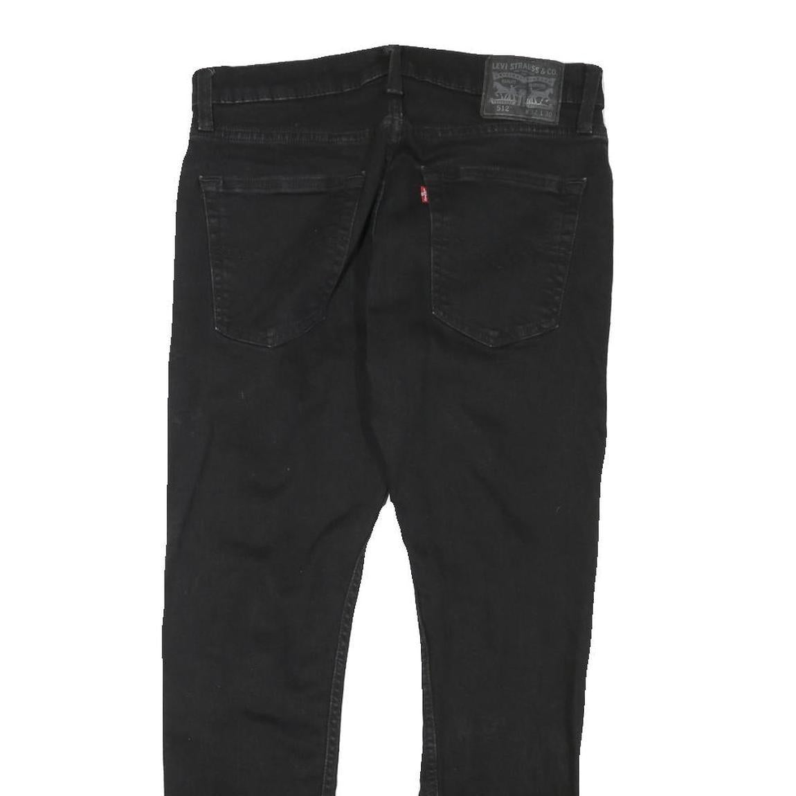 LEVI'S 512 Mens Slim Black Denim Raw W31 L27 Distressed Detail Jeans