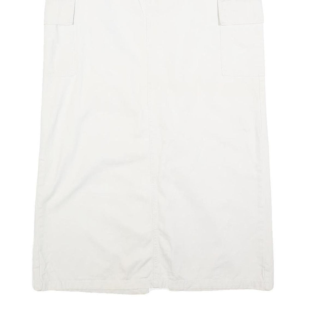 OLD NAVY Womens White Cargo Midi Cotton Blend Skirt M Pockets Casual