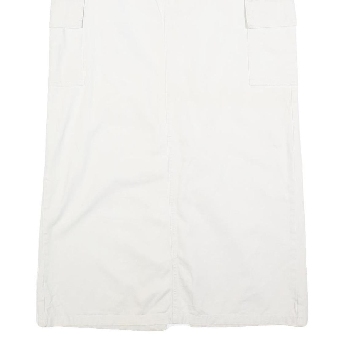 OLD NAVY Womens White Cargo Midi Cotton Blend Skirt M Pockets Casual