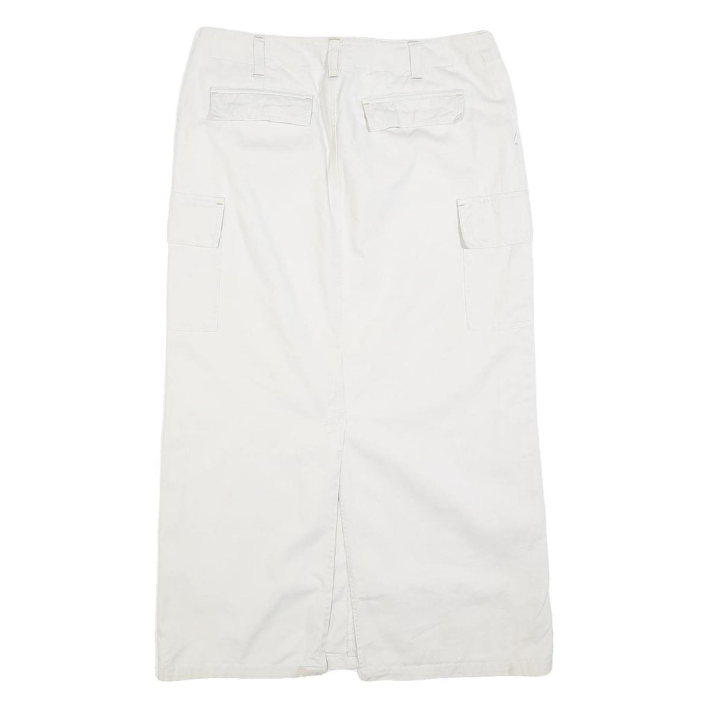 OLD NAVY Womens White Cargo Midi Cotton Blend Skirt M Pockets Casual