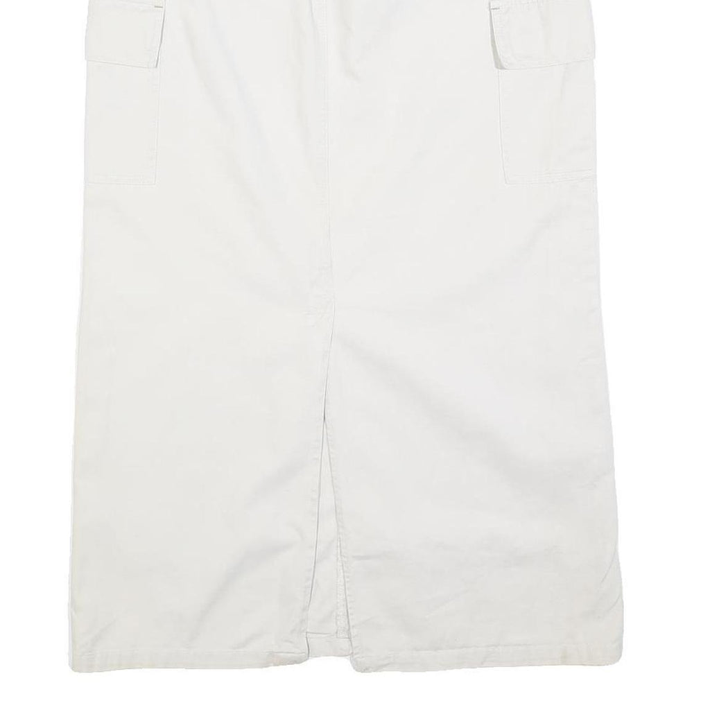 OLD NAVY Womens White Cargo Midi Cotton Blend Skirt M Pockets Casual