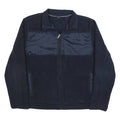 NAUTICA Mens Navy Blue Fleece Zip Jacket L Warm Casual Outdoor